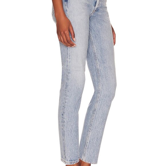 $188 AGOLDE Riley High Rise Straight Crop Jeans in Renewal Size 25 - Picture 3 of 5